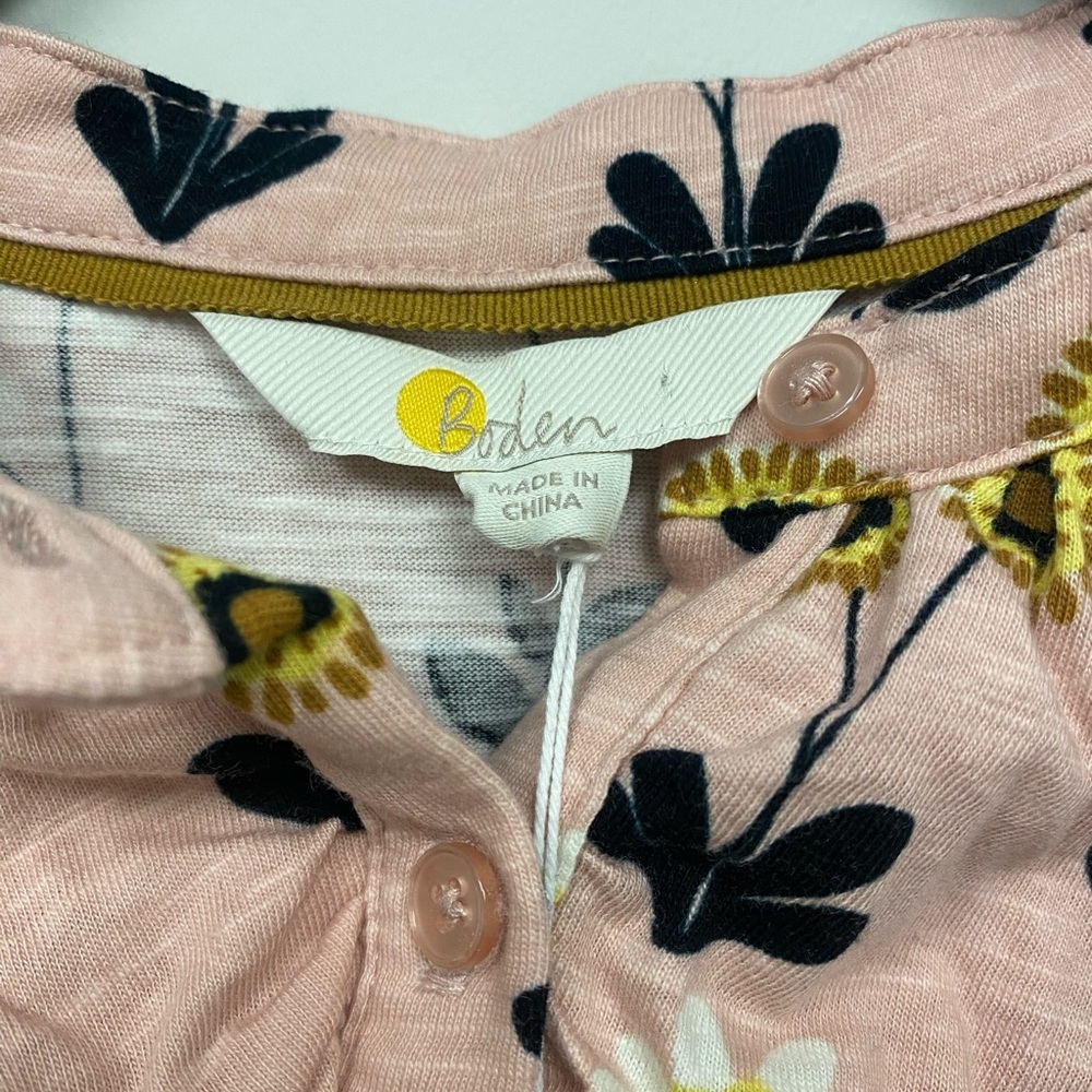 NWT Boden Dusty Rose Floral Ruffle Front Shirt Size 6R - Picture 4 of 10